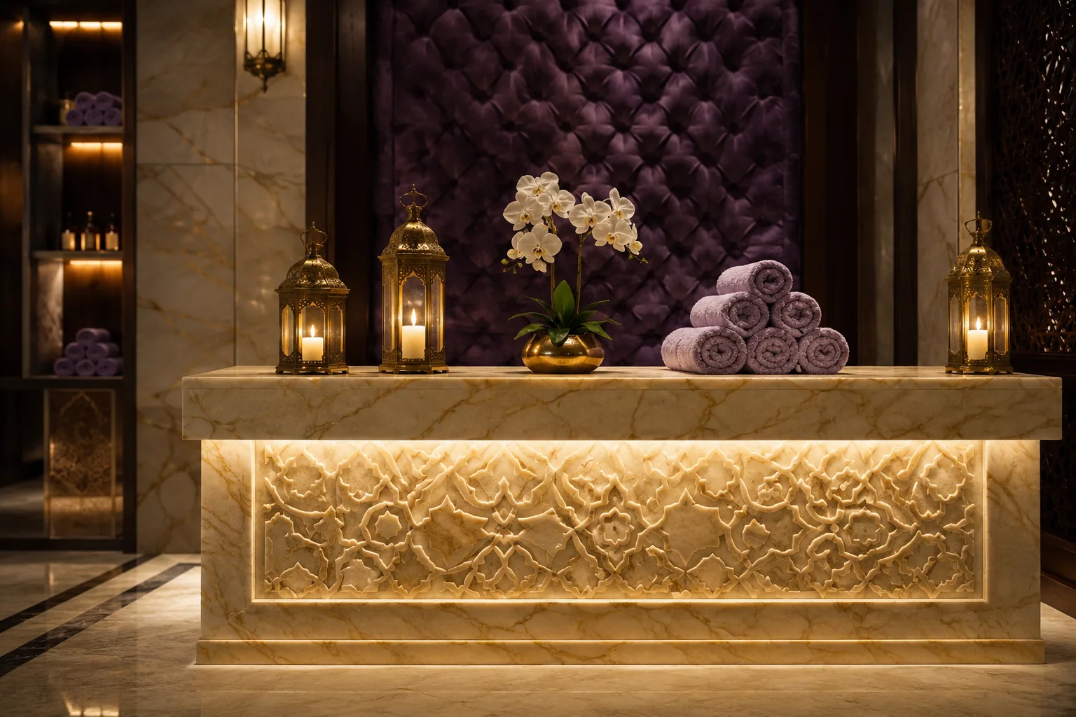 Resepsiyon bankosu — Lila Spa, Bayrampaşa misafirlerine hizmet veren salon